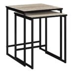 Priti Coffee Table for Living Room, Set of 2 Nesting Side Coffee Tables, Stable and Oak Tabletop