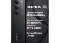 Redmi 15 5G Midnight Black 8GB + 256GB | Segment's Largest 7000mAhA Battery | Segment's Largest Display 17.53cm(6.9) Up to 144Hz | Snapdragon 6s Gen 3 | 18W Reverse Charging | 50MP AI Dual Camera