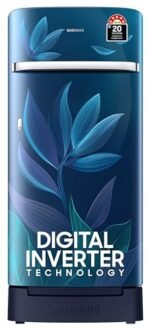 Samsung 189 L, 5 Star, Digital Inverter, Direct-Cool Single Door Refrigerator (RR21D2H259U/HL, Paradise Bloom Blue, Base Stand Drawer)