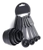 The Sr Brand Sr Plastic Measuring Spoon and Cup Set, 8-Pieces (Black, Pack of 1)