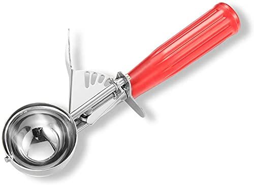 VDNSI Economical Stainless Steel Ice Cream Scooper Fruit Scoop with Multi Colour Handle Cookie Scoop Set, Stainless Steel Ice Cream Scooper with Trigger Release