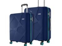 Safari Cabin Pentagon Pro 8 Wheels Set of 2 (+ Medium) Trolley Bags, Hard Case Polypropylene, 360º Wheeling Luggage for Men & Women, Suitcase for Travel, Trolley Bags for Travel, Navy