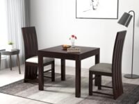 Adichwal Furniture Solid Sheesham Wood 2 Seater Dining Table Set with Cushioned Chairs for Dining Room | Living Room | Home & Office | Hotels Restaurant & Cafe (2 Seater, Walnut B)
