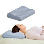 CareFoam Memory Foam Cervical Neck Pillow | 2 Years Warranty | Pain Relief Sleep, Improves Posture Spinal Alignment, Neck Pain Relief | King 23 x 14 x 4.5 Inch | Grey Jacquard Cover | Pack of 2