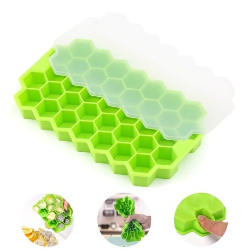 AADHIK Silicone Flexible Ice Cube Tray | Shape Honeycomb for Chocolate Cake Maker Mould | Chilled Drinks | Reusable Ice Cube Trays Multicolor (Pack of - 1)