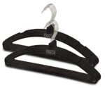 Amazon Brand - Solimo Plastic Cloth Hanger for Wardrobe, Set of 12, Black