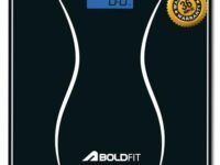 Boldfit Weight Machine for Home Digital Weighing Machine for Human Body with LCD Display Max Weight Capacity 180Kgs (Batteries Not Included) Bathroom Scale for Home, Black