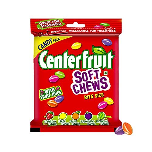 CENTER FRUIT Soft Chews, Assorted Flavour Fruit Candy, 60 Gram