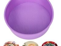 CURATED CART 8 inch Silicone Round Cake Pan, BPA-Free, Non-Stick, Microwave Safe, European-Grade Bakeware, 2.16 inches Deep, Easy Release -1 PCS Random Color