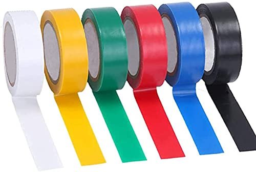 Ciaza® Self Adhesive PVC Electrical Insulation Tape-Colored 6 pieces tap 8 Meter (0.130 mm X 18 mm) Electrical Tap, Construction Work Tap(Random Color)