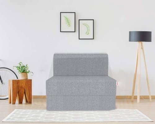 Coirfit Sofa Cum Bed | One Seater Folding Sofa Bed | Perfect Addition to Your Living Room | Versatile & Elegant Solution for Guests | Perfect for Small Spaces & Multifunctional Use (3 x 6 Feet), Grey