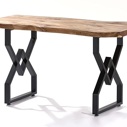DECORILA Table Legs 28 inch, DIY Desk Legs, Diamond Black Dining Metal Table Legs, Console Table Leg, Computer Table Legs, Office Table Legs,28? H X 20? W [ Set of 2]