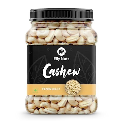 Elly Nuts 100% Natural and Premium Whole Cashew Nuts| Plain Kaju 1Kg | Cashew Dry Dry Fruit Whole Cashew Nuts [Jar Pack] - Diwali Gift Pack