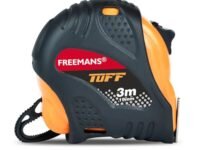 FREEMANS TUFF 3m:19mm Steel Inchi Measuring Tape - 3m with a Non Slip Rubber covered ABS case, Double-sided Printing and Belt Clip
