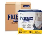 Friends Premium Adult Diapers Pant Style | 80 Count (XX- Large) | Waist 34-65 Inch; 86-165 cm with odour lock | Unisex | Leakproof | Elastic Waist and Anti-Bacterial Absorbent Core