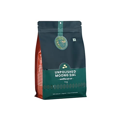 GirOrganic Premium Organic Unpolished Moong Dal Chilka (Green Gram Lentil Peeled) - 1 Kg | Rich In Protein | High In Nutrients | Gluten Free | No Additives | Gopal Ratna Award Winner 2023