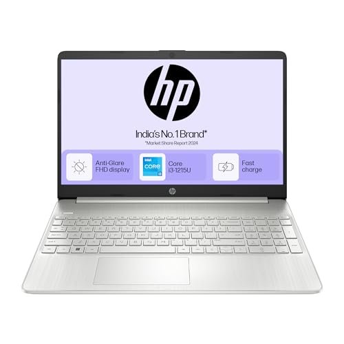 HP 15s, 12th Gen Intel Core i3-1215U, 8GB DDR4, 512GB SSD, (Win 11, Office 21, Silver, 1.69kg) Anti-glare, Micro-edge, 15.6-inch(39.6cm) FHD laptop, Intel UHD Graphics, HD camera, Backlit KB, fq5327tu