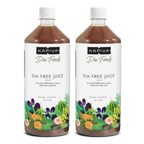 Kapiva Dia Free Juice, 1L | Clinically Proven Diabetic care | Amla, Karela, Jamun, Guduchi & 7 More (Pack of 2)