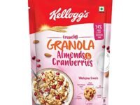 Kellogg's Crunchy Granola Almonds & Cranberries 140g | 24% Fruit & Nut, Baked Multigrain | Whole-grain Oats, Wheat, Corn, Rice and Barley, Source of Fibre | Breakfast Cereal