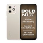 Lava Bold N1 5G (Champagne Gold, 4GB RAM, 128GB Storage) |Bigger 6.75" HD+ Notch Display | Octacore 5G Processor | 13 MP AI Camera |5000 mAh Battery| IP54 Rated Dust & Water Splash Proof