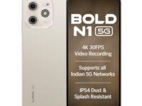 Lava Bold N1 5G (Champagne Gold, 4GB RAM, 128GB Storage) |Bigger 6.75" HD+ Notch Display | Octacore 5G Processor | 13 MP AI Camera |5000 mAh Battery| IP54 Rated Dust & Water Splash Proof
