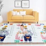 MAGIFIRE Double-Sided Reversible Multi Printed Waterproof Baby Crawling Play Mat, Non-Slip Reversible Portable with Zippered Encasement (200cm*180cm*0.5cm | Design-B, Beige)