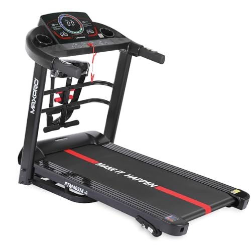MAXPRO PTM405MA Impact PRO 4.5HP Peak DC Motor Multifunction Foldable Treadmill for Home Gym with Massager,Free Diet Plan,Max.Speed 14km/hr,Fit Show App,Running Machine for Home use with LED Display