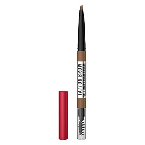 Maybelline New York Tattoo Brow 36h Brow Pencil - Natural Brown, Creamy Powder Texture, Precision Tip. Maybelline New York Tattoo Brow Eyebrow Pencil Lasts Up To 36Hr, Smudge & Water-proof | 0.25 g