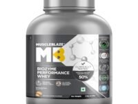 MuscleBlaze Biozyme Performance Whey Protein Powder, Butter Cookie (2kg / 4.4lbs) | 25g Protein Per Scoop | Clinically Tested 50% Higher Protein Absorption