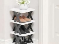 NYALKARAN Multi-Purpose Stackable Shoe Rack Adjustable Slots, Stylish Shoe Storage Organizer for Bedroom and Entryway - Easy Assembly, Durable Home Stand for Footwear (L Grey, 4 Layer)