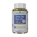 Neuherbs Deep Sea Omega 3 Fish Oil - Omega 3 Supplement Triple Strength 2500 Mg (Essential Fatty Acid Combination of 1486 mg 892 mg EPA 594 mg DHA/serving), Lemon Flavour- 60 Softgel for Men & women