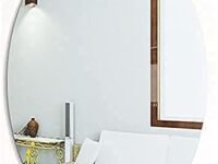 Oval Shape Adhesive Mirror Sticker for Wall on Tiles | Bedroom Living Room Basin Mirror Bathroom Wall Mirror Both Side Sticker Unbreakable Plastic Wall Mirror