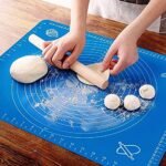 RUCON® Silicone Baking Mat Roti mat Silicone mat for Kitchen Chapati matAtta Kneading Mat Non Stick Fondant Dough Rolling mat Cake Pad Cooking (Blue)