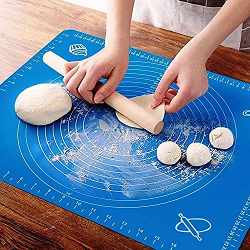 RUCON® Silicone Baking Mat Roti mat Silicone mat for Kitchen Chapati matAtta Kneading Mat Non Stick Fondant Dough Rolling mat Cake Pad Cooking (Blue)