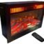 RVA Decorative Electric Fireplace 28 x 20 x 7 inches with Remote & Heating Option, Matt Black,
