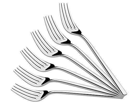 SHAPES Rio 304 Grade Premium Silver Steel Fork Set of 6 | Durable, Rust-Resistant, Perfect for Everyday Use and Special Occasions | Dinner Fork for Home/Kitchen, Silver Finish