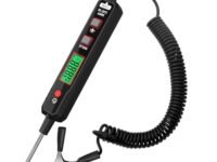 STHIRA® Vehicle Circuit Tester 0.8V-100V DC Voltage Tester with LCD Backlight Display Digital Circuit Tester Voltage Tester Resistance Tester Accurate Digital Auto Circuit Tester for Vehicle