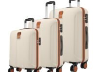 Safari Thorium Royale 8 Wheels Set of 3 Trolley Bags Hard Case Polycarbonate Luggage, TSA Lock, Wet Pouch Organized Interior, Suitcase for Travel, Trolley Bags for International Travel, Vanilla Tan