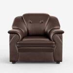 Sekar Lifestyle Polyurethane Series Leatherette Sofa Set for Living Room (Brown, One Seater Large)