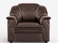Sekar Lifestyle Polyurethane Series Leatherette Sofa Set for Living Room (Brown, One Seater Large)
