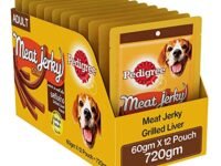 Sheba Pedigree Meat Jerky Stix, Grilled Liver Flavour Dog Treat, 12 X 60 G Pouches,Adult, 1 Count