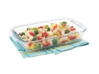 SignoraWare Bake 'N' Serve Borosilicate Glass Rectangular Dish | Crystal clarity | Heat Resistant | Microwave Safe | Baking & Serving | Best for Mixing Ingredients | Gifting item ( 1 Ltr | Clear )