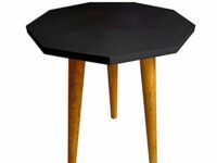 UHUD CRAFTS Mid Century Plant Stand/Table, Gamla Stand (12" D x 13" H) | Plant Stands for Indoor Plants, Stool for Holding Flower Pots | Indoor Plant Stand, Modern Home Decoration (Black) (Wood)