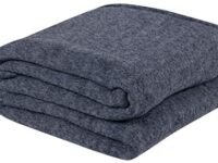 VAS COLLECTIONS Woolen Blanket Warm and Super Soft Heavy Weight Single Bed Blankets for Heavy Winter (Grey,152X225 cm,1400 Gram) (Charcoal & Grey), Breathable