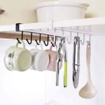 Vroxy Multi Function Hanging Under Shelf Storage Iron Hanger Cupboard Cabinet Door Organizer Rack Closet Holders Storage Basket Rack Organizer (Color May Vary) (2 PCs)