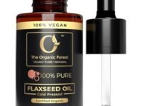 100% Plant Based Organic Flaxseed Oil for Hair | Cold Pressed & Unrefined Linseed Oil for Hair Growth | Reduce Dandruff, Acne & Hair fall | Natural Flax Seed Oil for Aromatherapy