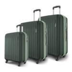 Safari Genius Alley Set of 3 (Cabin + Medium + Large) Trolley Bags Hard Case Polypropylene, 4 Wheels, 360 Degree Wheeling Luggage, Suitcase for Travel, Trolley Bags for Travel, Deep Forrest