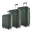 Safari Genius Alley Set of 3 (Cabin + Medium + Large) Trolley Bags Hard Case Polypropylene, 4 Wheels, 360 Degree Wheeling Luggage, Suitcase for Travel, Trolley Bags for Travel, Deep Forrest