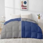Razzai 500 GSM Winter Comforter Premium Collection Quilted Revesible Comforter (60" x 90" Inches/152cm x 228cm) - Single Bed Comforter|Silver/Medium Blue| TC - 400