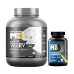 MuscleBlaze Biozyme Performance Whey Protein Powder, Rich Chocolate (2kg / 4.4lbs) & Magnesium Glycinate 2000mg (60 Tablets) | Pack of 2